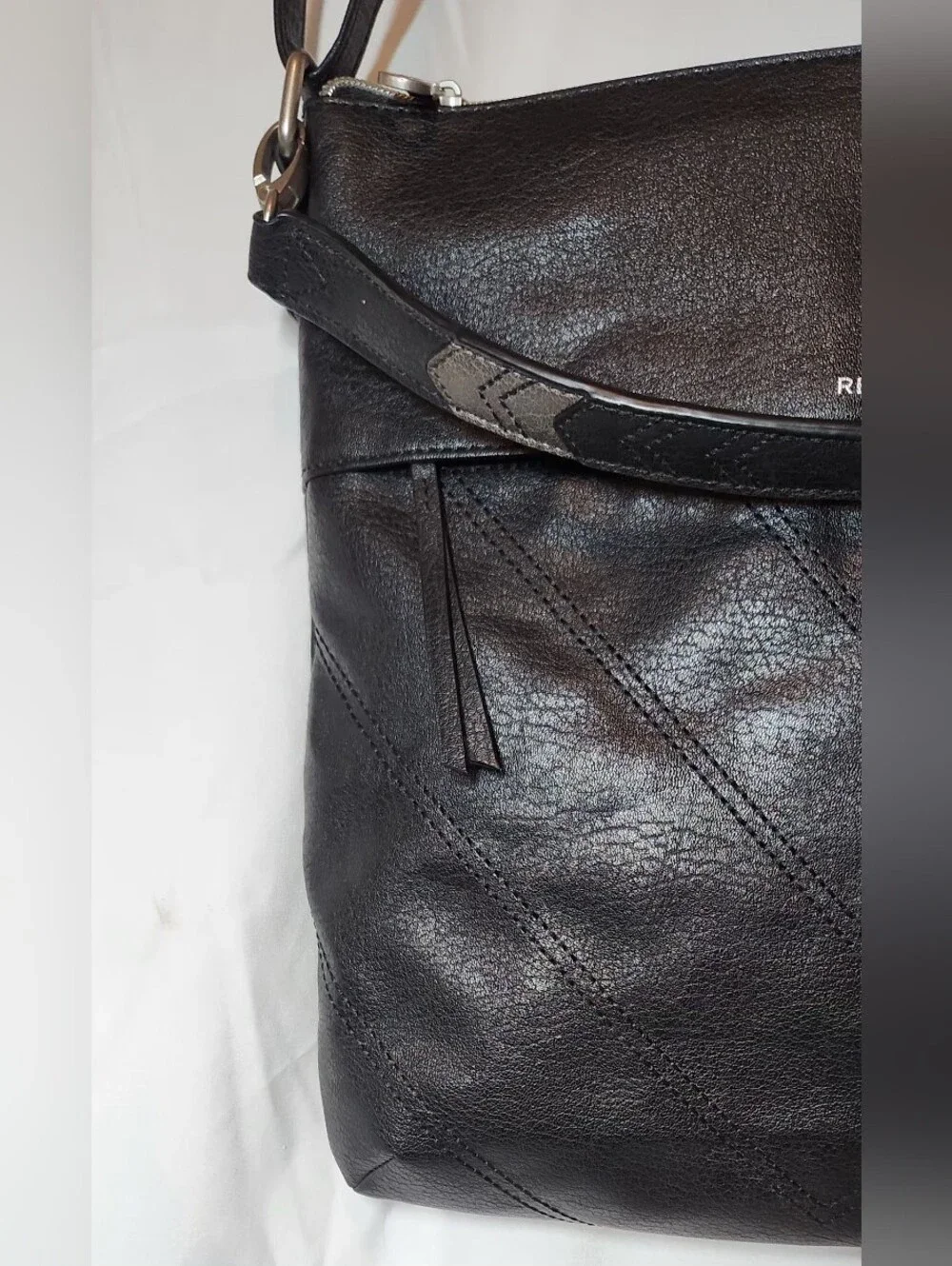 Relic by Fossil Black Sophie Chevron Versatile Crossbody Faux Leather Bag Purse